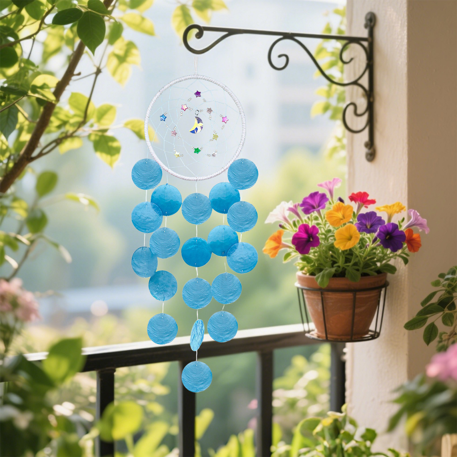 Specollect 2 Pcs Handmade Wind Chime Kit, Wooden Beads & Shells, Soothing Sound, Craft Decor for Home Garden Balcony Window, Teacher Gift, Housewarming