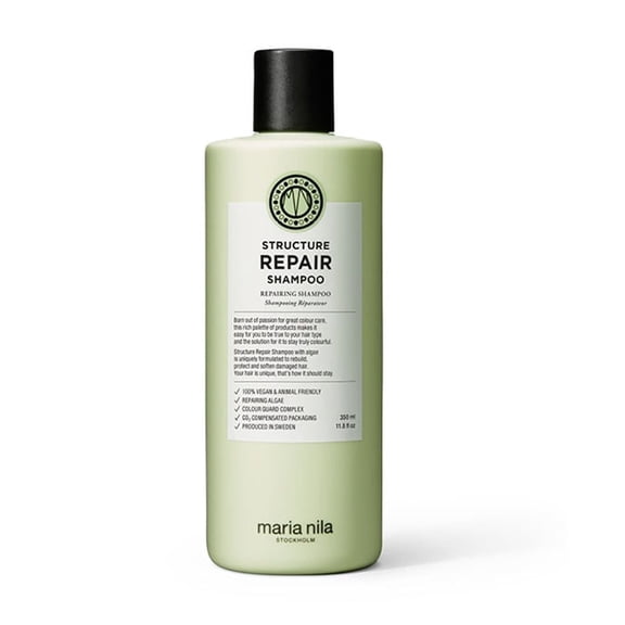 Maria Nila Structure Repair, Shampoo 11.8 Fl Oz, For Damaged & Chemically Treated Hair, Algae Extract Rebuilds & Moisturizes, 100% Vegan & Sulfate/Paraben free