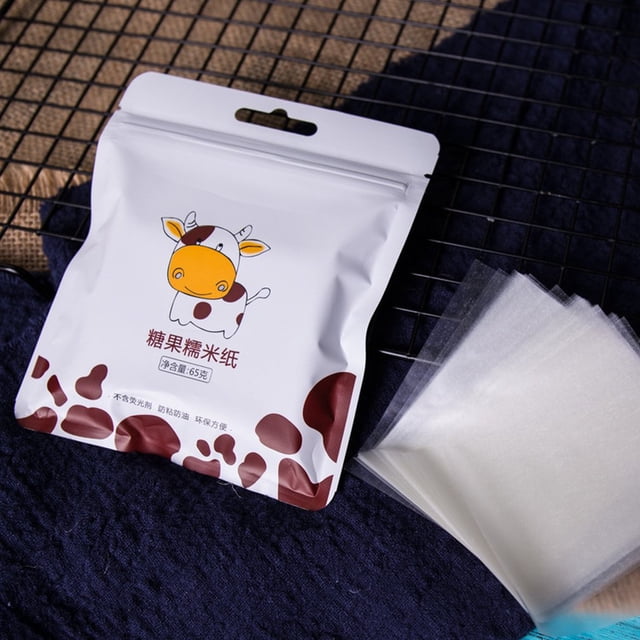 OUTAD 500 Sheets Nougat Wrapping Paper Edible Glutinous Rice Paper Baking Candy Paper Candy Wrapper Transparent Paper