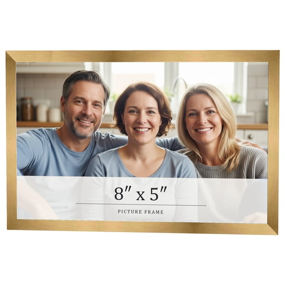 8x5 IN Frame Gold Bronze Solid Wood Picture Frame Width 0.75 Inches | Interior Frame Depth 0.5