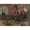 thumbnail image 2 of Harriet Backer 18x14 Gold Ornate Wood Frame and Double Matted Museum Art Print Titled - The Living Room at Kolbotn, (Hulda and Arne Garborg's Home) (1896), 2 of 4