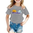 thumbnail image 1 of TZEWGL T-Shirts For Child Short Sleeve Crew Neck Monthly Word Prints Blouse For Newborns size 1-2T, 1 of 4