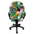 thumbnail image 3 of Colorful Office Chair Slipcover, Exotic Composition of Bird Toucan Parrot Hoopoe Palm Leaves and Hibiscus Flowers, Protective Stretch Decorative Fabric Cover, Standard Size, Multicolor, by Ambesonne, 3 of 5