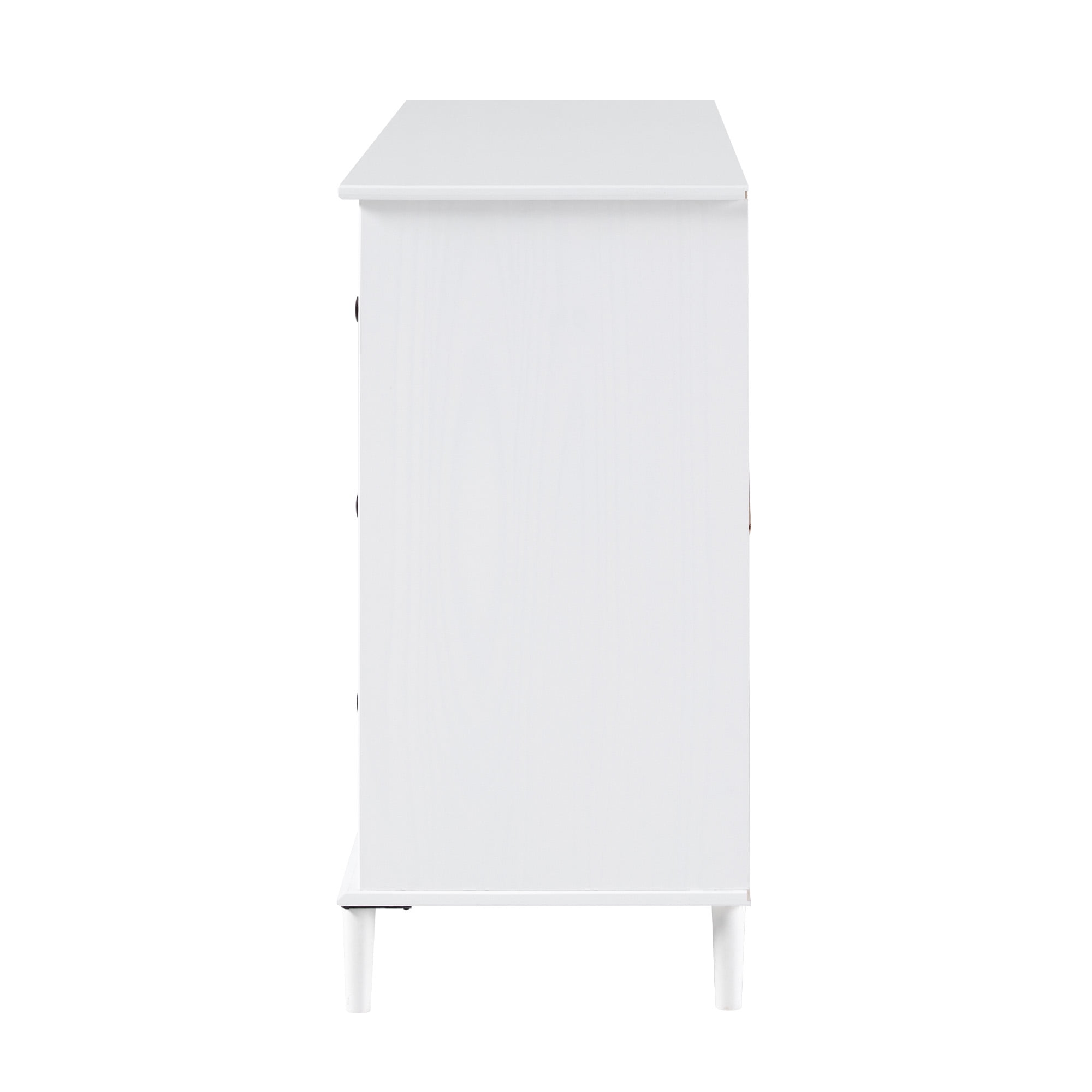 Walker Edison Mid-Century Modern 6-Drawer Solid Wood Dresser, White