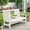 White, variant on SERWALL Outdoor Bench for 3-Person with Cup Holder, 58" All-Weather HDPE Patio Bench Supports 660 lbs, Garden Park Bench with High Backrest and Wide Armrest for Patio, Garden, Porch - White