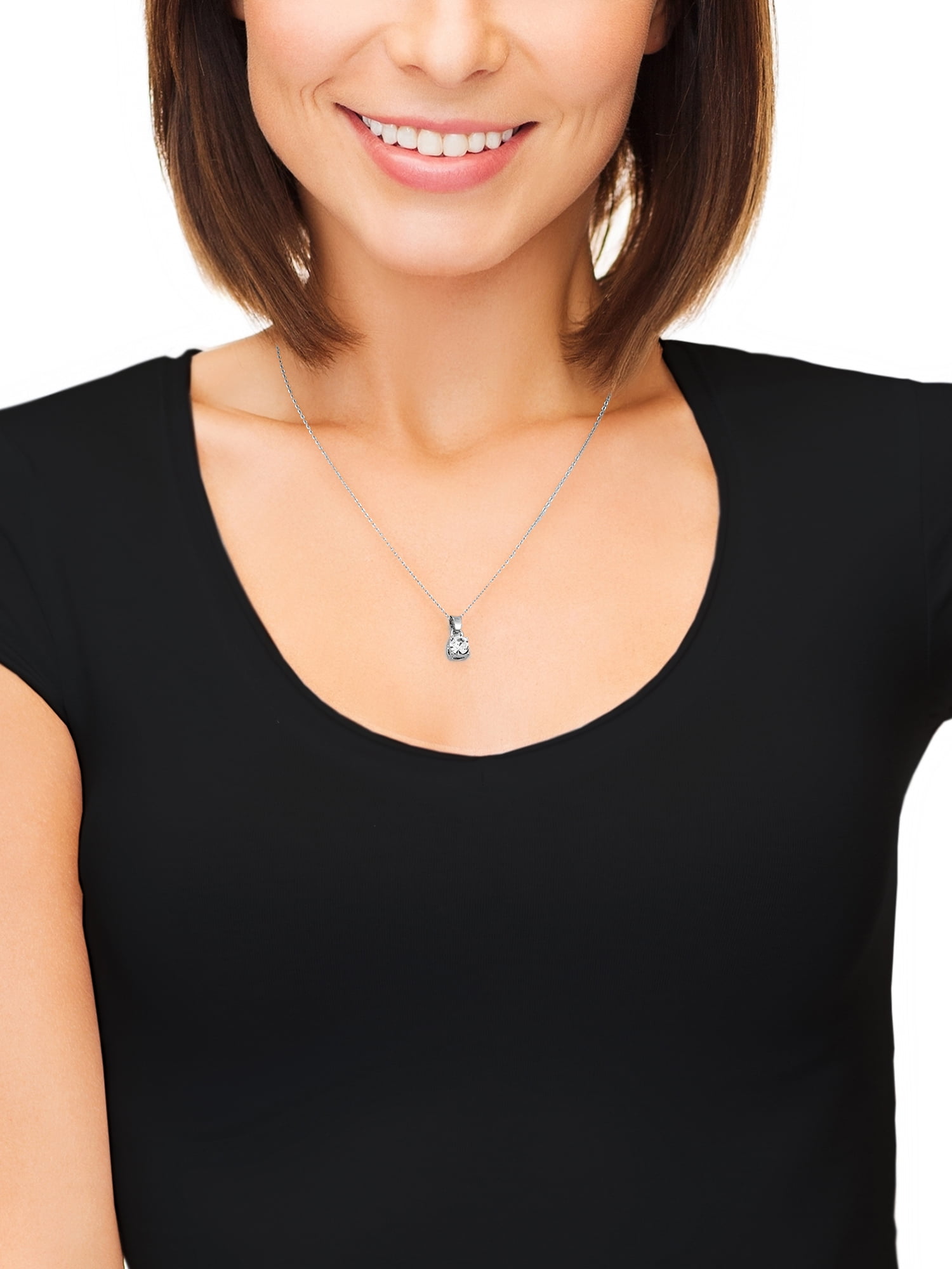Time and Tru Womens Solitaire Pendant Necklace  (图3)