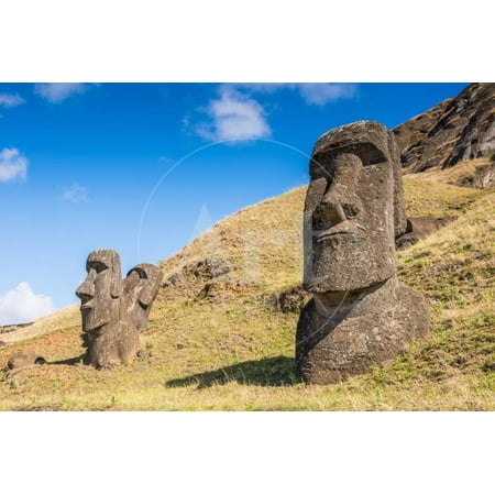 Isla De Pascua Moaia at Rapa Nui National Park, Easter Island (Isla De Pascua), Chile. Unesco World Heritage Print Wall Art By Anton_Ivanov ()