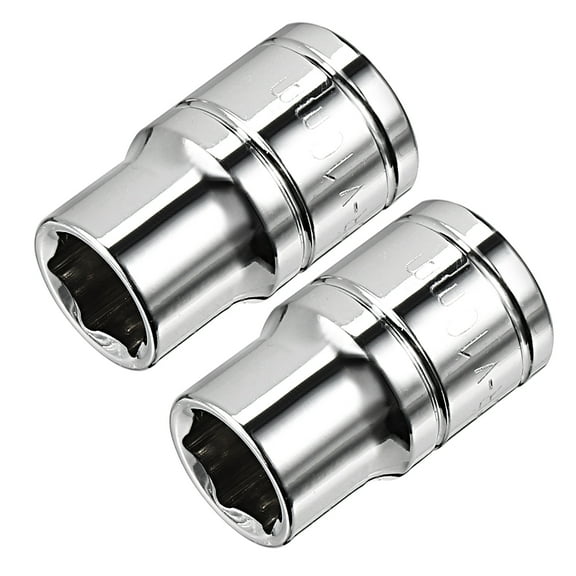 2Pcs 3/8-inch Drive 10mm Cr-V 6-Point Shallow Socket
