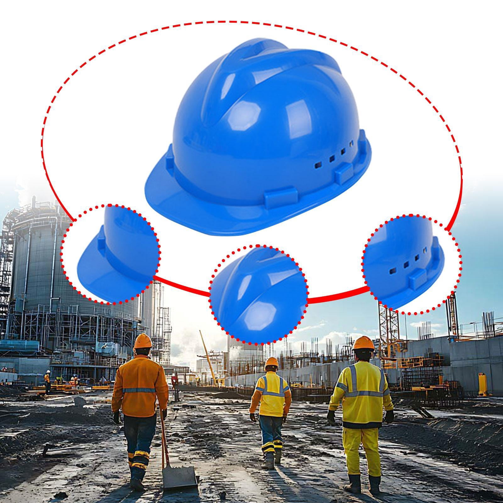 Dualoai Hard Hat Breathable Sturdy Construction Helmet for Outdoor Engineering Labor Blue