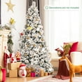 thumbnail image 2 of Costway 7ft Snow Flocked Hinged Christmas Tree w/Berries & Poinsettia Flowers, 2 of 9