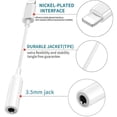 thumbnail image 4 of Yanonmydf 3.5 mm Headphone Jack Adapter Compatible with iPhone 3.5mm Jack Aux Headset Adapter, White, New, 1 Count, 4 of 7