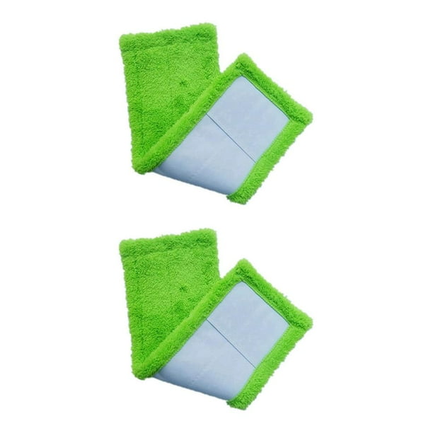 Kearding Almohadilla de limpieza de polvo absorbente para la cabeza de fregonas, paño de limpieza para sala de estar, reemplazo de cocina para el hogar, Verde 2piezas Kearding CBP046495