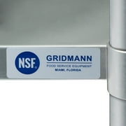 GRIDMANN NSF Stainless Steel Commercial Kitchen Prep & Work Table Plus A 2 Tier Shelf - 48 in. x 12 in.