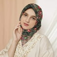 thumbnail image 2 of vbnergoie Women Lady Flowers Printing Scarf Vintage Bandanas Hair Scarfs For Islam Women Folk-Custom Scarf Neckerchief Wrap Shawl Travel Neck Wrap Oblong Silk Scarf Cotton Scarf for, 2 of 5