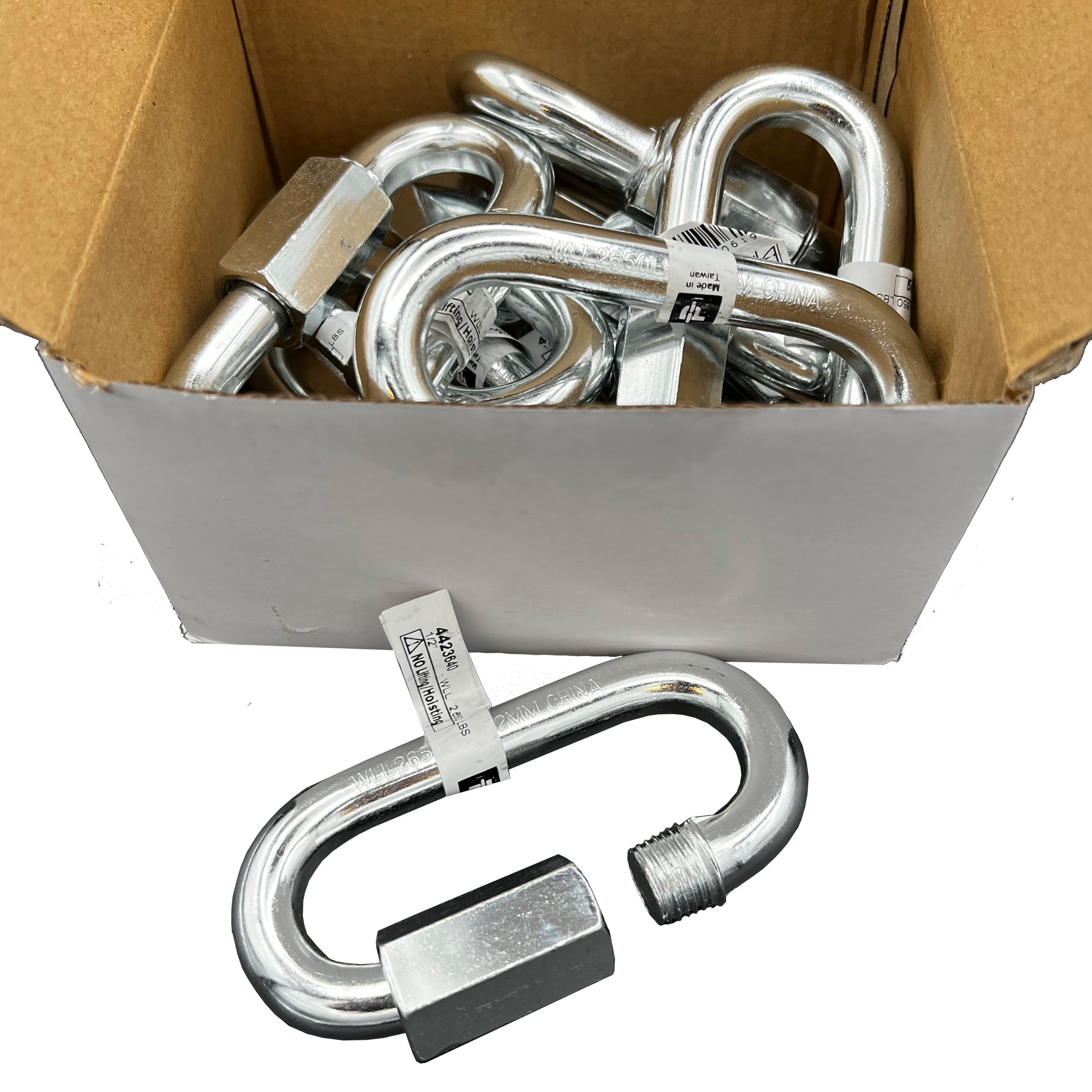 1/2" Quick Link, 10 Piece, Zinc, UPC Tagged, Peerless Chain #4423640