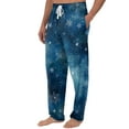 thumbnail image 4 of WTOBBY Men's Knitted Christmas Print Casual Pants with Pockets, Soft Lounge Sleep Pajama Bottoms for Holiday and Home Wear,Blue 2XL, 4 of 7