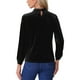 thumbnail image 3 of Blusa elegante casual de terciopelo para mujer con cuello alto y mangas largas en negro, 3 of 5