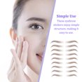 thumbnail image 4 of 6 Pieces Girls Eyebrow Tattoos Stickers Realistic Waterproof Makeup Sticker Girl Cosmetic False Eyebrows Skin Making Up Patch Type 17 Brown, 4 of 9
