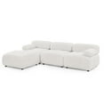 thumbnail image 5 of Aukfa 93" Sectional Sofa, Living Room Modular Couch with Ottoman, Pillow Top Arms, Teddy Fleece, Ivory, 5 of 10
