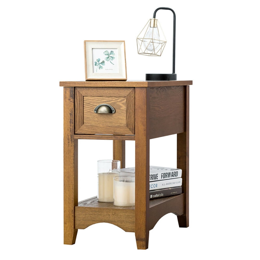 Finihen End Side Table, Rectangular Nightstand, Contemporary Chair Side End Table Compact Table with Drawer Nightstand, for Living Room, Bedroom, Yellow Finihen End Side Table, Rectangular Nightstand, Contemporary Chair Side End Table Compact Table with Drawer Nightstand, for Living Room, Bedroom, Yellow