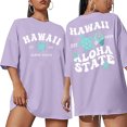 thumbnail image 1 of UANWENN T-Shirt d'Été Imprimé Col Rond Manches Courtes Raglan Style Plage Décontracté (4) T-Shirts Longs Ajustés pour Femmes Col Roulé pour Femmes Pack T-Shirts Décontractés Manches Courtes pour Femmes, 1 of 5