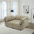thumbnail image 3 of Llinc Store 62" x 56.9" Modular Sectional Sofa Couch Daybed with Storage, Sleeper Sofa Bed Couch with Reversible Chaise Ottomans, Adjustable Arms and Backs, Beige, 3 of 9