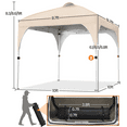 thumbnail image 5 of Alden Design Outdoor Canopy Pop up Canopy Camping Tent for Garden Patio Park Market, Beige, 5 of 9