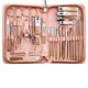 thumbnail image 1 of 30-Piece Professional Manicure Set，Features Stainless Steel Tools, Carbon Steel Clippers & Travel Case for Women's Home and Travel Grooming，Luxury Nail Care Gift for Her(rose gold), 1 of 5