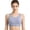 Blue, variant on Women's Seamless Compression Yoga Bra Flat Shaping Sports Top Smooth Silk Feel Maximum Coverage Racerback High Intensity Wireless Bust Support Workout Activewear Black L