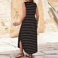 thumbnail image 4 of Efsteb Summer Dresses for Women 2026 Striped Sleeveless Maxi Dress Fashion Casual Loose Tank Dress with Side Slit (Black,XXL), 4 of 6