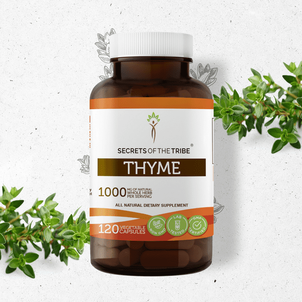 Secrets of the Tribe Thyme 120 Capsules, 500 mg, Organic Thyme (Thymus