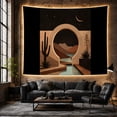 thumbnail image 6 of Desert Oasis Within a Moonlit Portal, Peaceful Minimalist for Nature Lovers, Landscape Home Decor, Housewarming Gift, Tapestry Wall Hanging for Bedroom and Living Room, 6 of 7