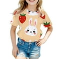 thumbnail image 3 of Kids Girls Easter Shirt Short-Sleeved T-Shirt Blue Easter Graphic Tees Girls Easter Summer T-Shirt Girls T Shirts Size 6-7 Years, 3 of 4