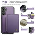 thumbnail image 5 of TECH CIRCLE for Samsung Galaxy A13 Case 6.6", PU Leather Back Cover Case with A Removable Magnetic Wallet with Stand Function, RFID Blocking Credit Card Slots, Lightweight Phone Basic Case, Purple, 5 of 9