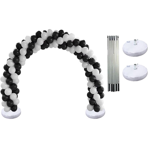 PMU DIY Professional Balloon Arch Deluxe Kit (Black and Silver) Balloon Garland for Party Decoration, Decoration Kit for Birthday Party, Wedding, Graduation, Baby Shower (41687-61646) Pkg/1