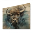 thumbnail image 2 of Designart "Bison Essence of the Plains" Animals Print on Natural Pine Wood, 2 of 5