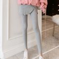 thumbnail image 2 of Gibobby leggings deportivos para mujer Pantalones gruesos de mujer en otoño e invierno y culottes falsos de dos piezas que abrazan la cadera（Gris， L), 2 of 5