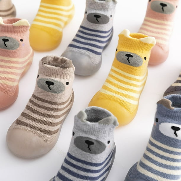 SINMI Chaussettes antidérapantes pour bébé tout-petits enfants Enfant  Pantufle gris 6-12 mois 