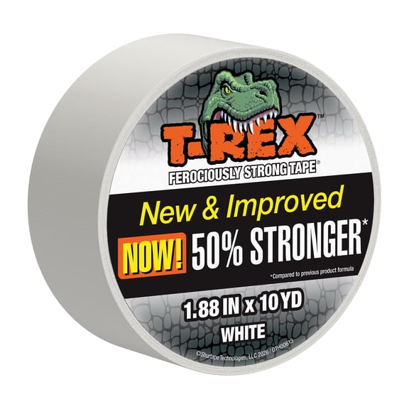 T-Rex Ferociously Strong Tape, 1.88 in. x 10 yd., White
