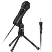 Condenser Microphone 3.5mm Recording Microphone Plug and Play with Tripod Stand for Broadcasting Podcasting Conference Video Chat