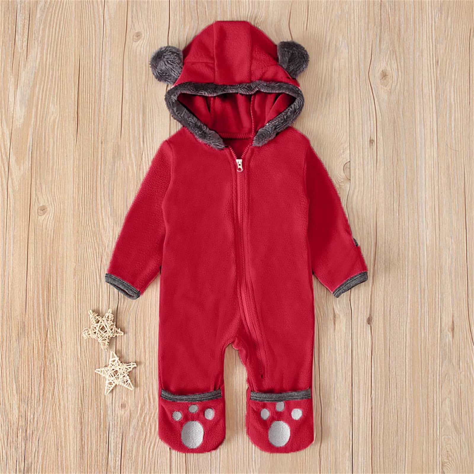 Ketyyh-chn99 Girls Rompers Baby Girl Autumn 2023 Print Long Sleeve Bodysuit Red,70