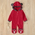 thumbnail image 5 of Ketyyh-chn99 Baby Boy Girls Winter Warm Rompers Footies Romper Hooded Fleece Jumper for Baby Jumpsuit Red,3-6 Months, 5 of 5