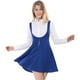 thumbnail image 2 of AllegK Dde San Patricio Vestido Decoración De Botones Por EnciDe rodilDobladillo Acampanado FalDe Tirantes PaMujer Azul índigo S, 2 of 6