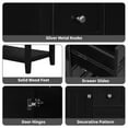 thumbnail image 4 of 36-inch Solid Wood Bathroom Vanity Cabinet Sink Combo with 3 Drawers and 1 Cabinet, Black Finish for Organized Storage, 4 of 9