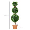 thumbnail image 3 of HOMCOM 2 Pack Artificial Boxwood Topiary Ball Trees Faux Potted Plants, 3 of 10
