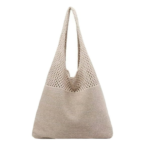 Modisza Women Crochet Tote Bag Mesh Beach Shoulder Handbag Ladies Knit Summer Vacation Casual Purse