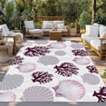 thumbnail image 2 of Shell Coral Coastal Outdoor Rug 4x6 Ft - Reversible Patio Rug Outdoor Camping Rugs, Nautical Summer Beach Ocean Sea Washable Indoor Outdoor Area Rugs, Non-Slip Outdoor Carpet Runner for Deck/Porch, 2 of 8