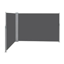 Yaheetech 19.7'L x 6' H Side Awning Double Retractable Screen for Privacy Patio Garden,Dark Gray