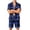 Black, variant on Leidass Short Sleeve Button Down Sleepwear Set for Men Pajama Set Lounge Set with Shorts Contrast Trim Relaxed Fit Black L