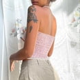 thumbnail image 4 of Women Sexy Y2k Tube Top Off Shoulder Strapless Lace Patchwork Mesh Bandeau Crop Top Fairy 90s Streetwear, 4 of 4